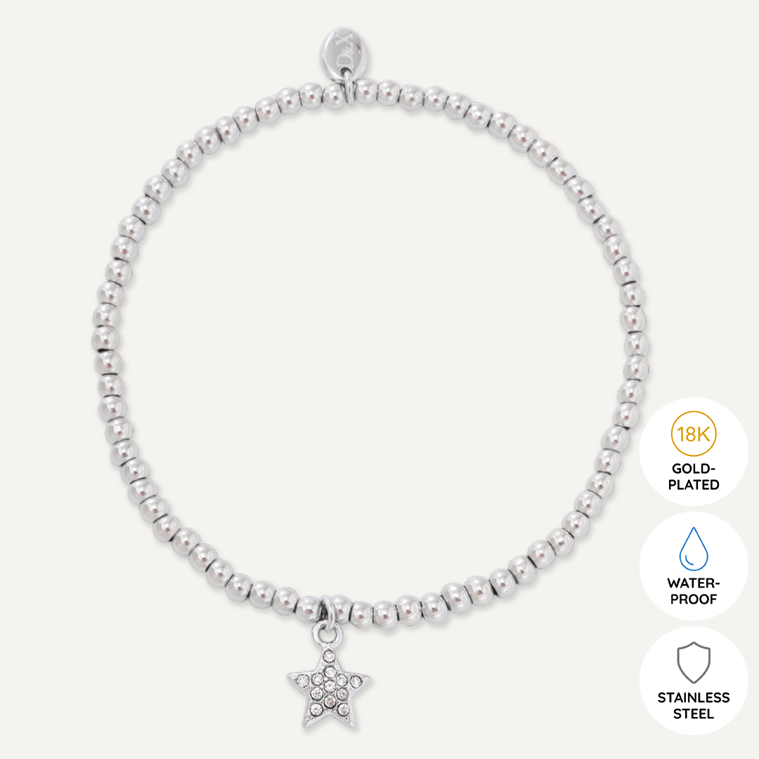 Memories: "YOU'RE THE BEST THING SINCE SLICED BREAD" | Star Bracelet | White Gold-Plated