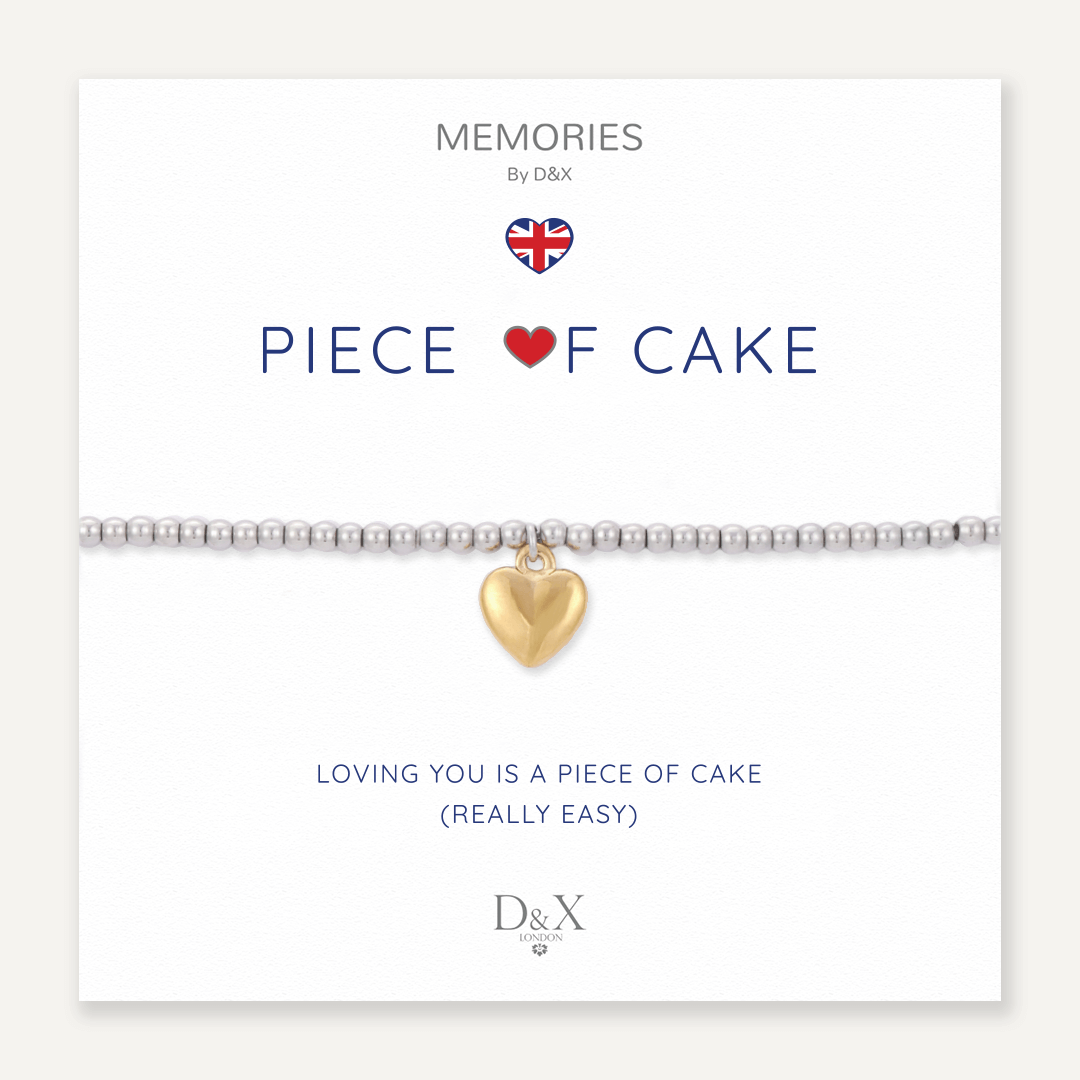 Memories: "PIECE OF CAKE" | Heart Bracelet | White Gold & 18K Gold-Plated