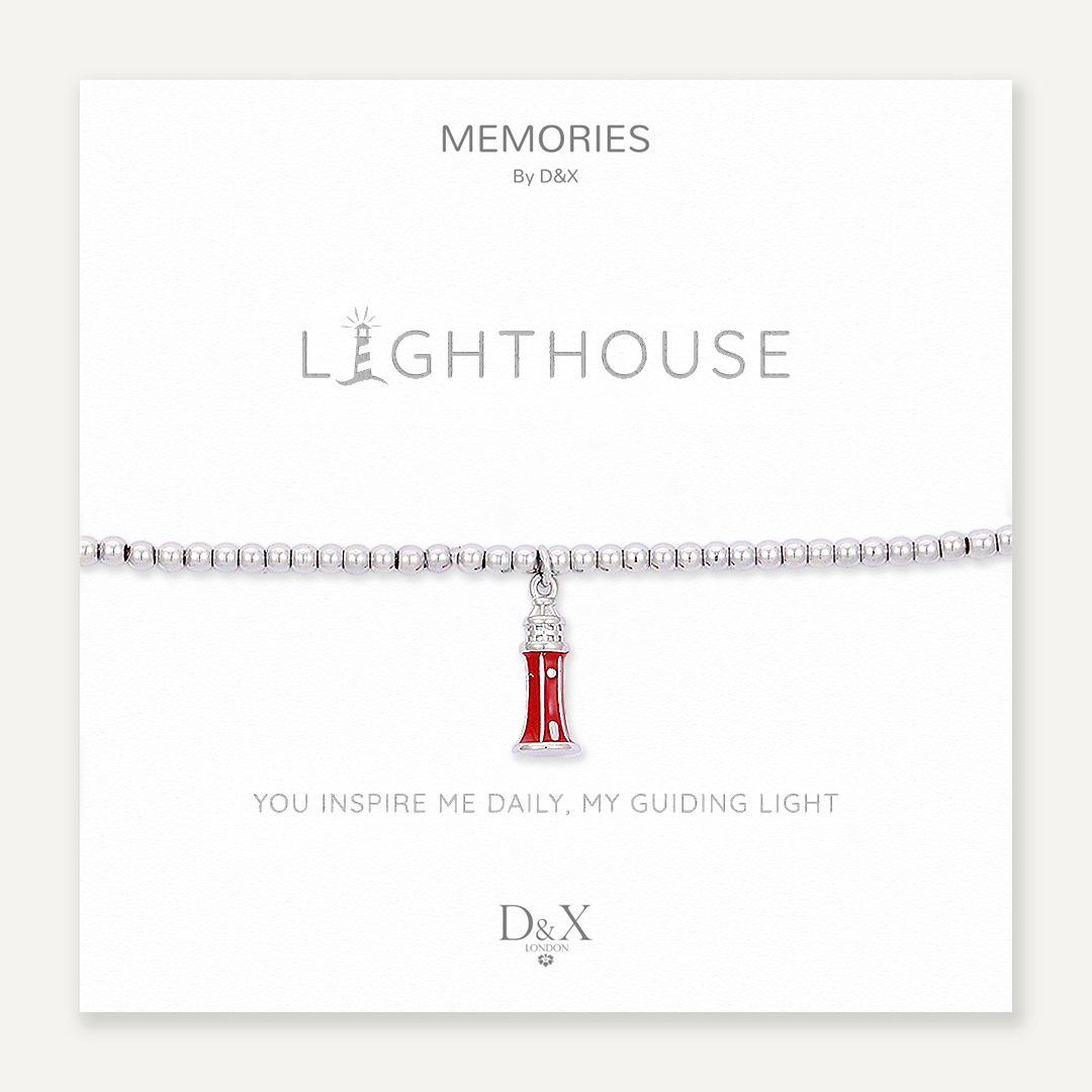 Memories: "LIGHTHOUSE" | Lighthouse Bracelet | White Gold-Plated | Multi-Colour