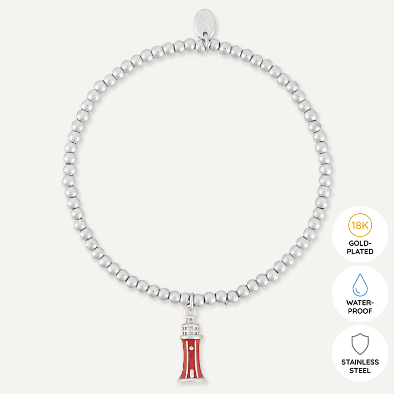 Memories: "LIGHTHOUSE" | Lighthouse Bracelet | White Gold-Plated | Multi-Colour