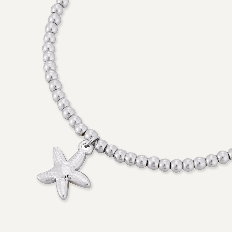 Memories: "MAKE A WISH…" | Star Fish Bracelet | White Gold-Plated