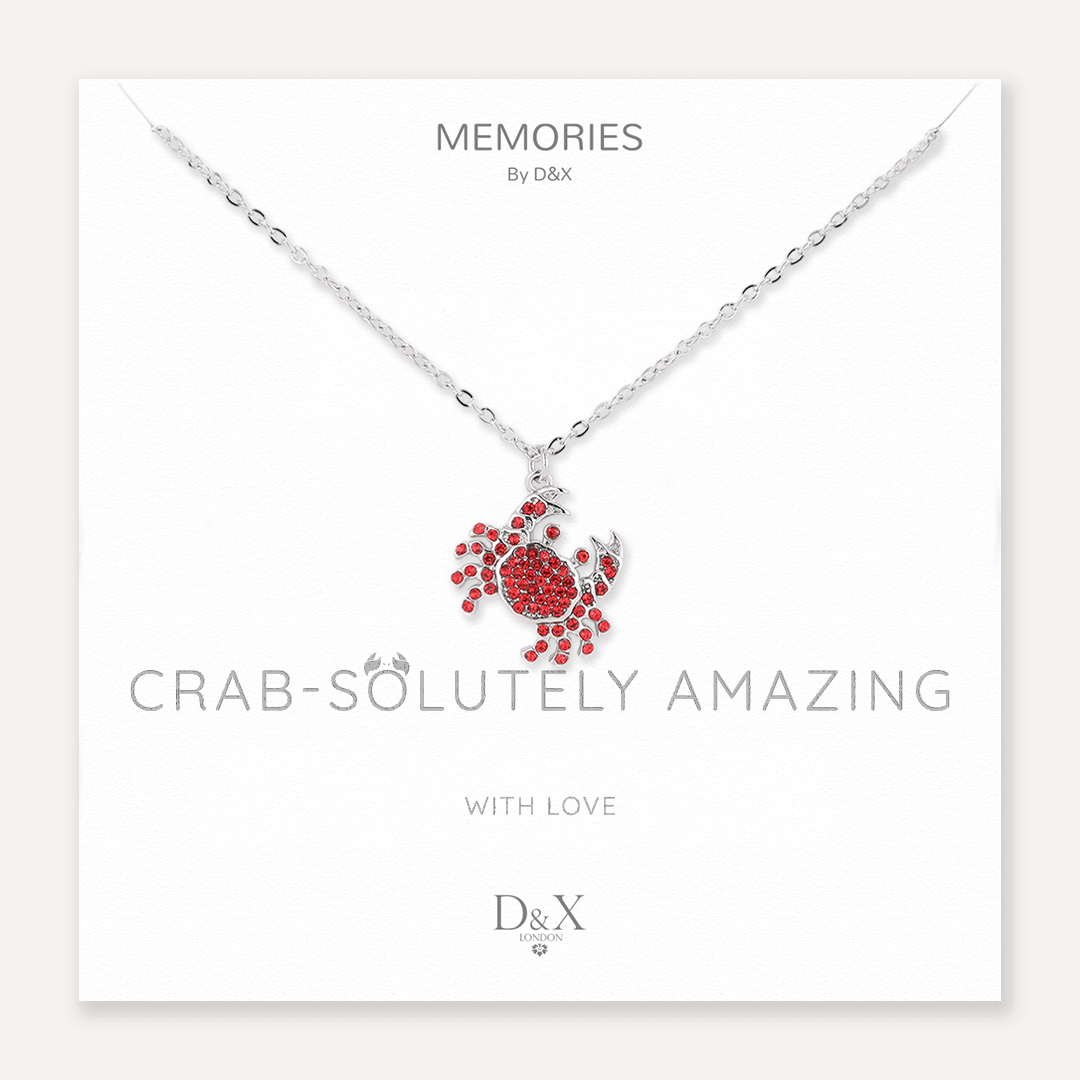 Memories: "CRAB-SOLUTELY AMAZING" | Crab Necklace | White Gold-Plated