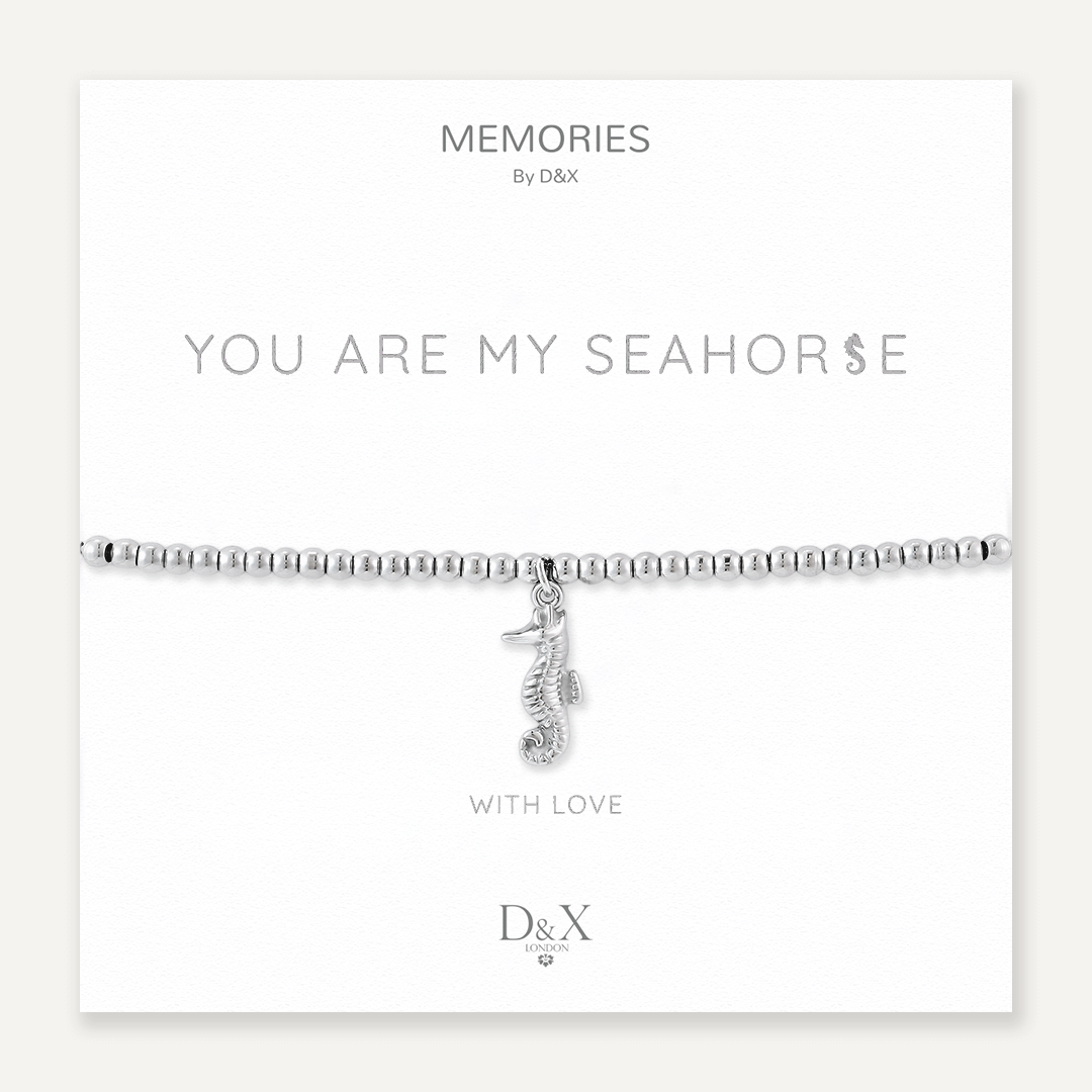 Memories: "YOU ARE MY SEAHORSE" | Seahorse Bracelet | White Gold-Plated