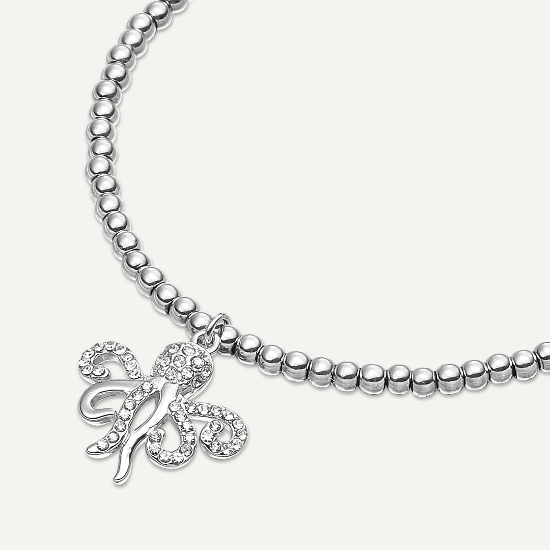 Memories: "YOU OCTOPI MY THOUGHTS" | Octopus Bracelet | White Gold-Plated