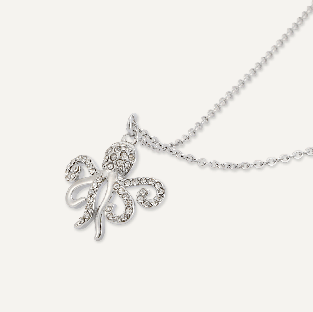 Memories: "YOU OCTOPI MY THOUGHTS" | Octopus Necklace | White Gold-Plated