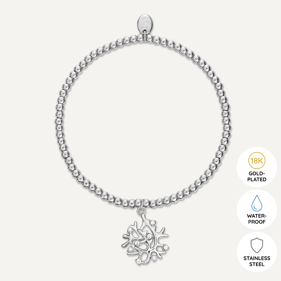 Memories: "I REEFY MISS YOU" | Coral Bracelet | White Gold-Plated