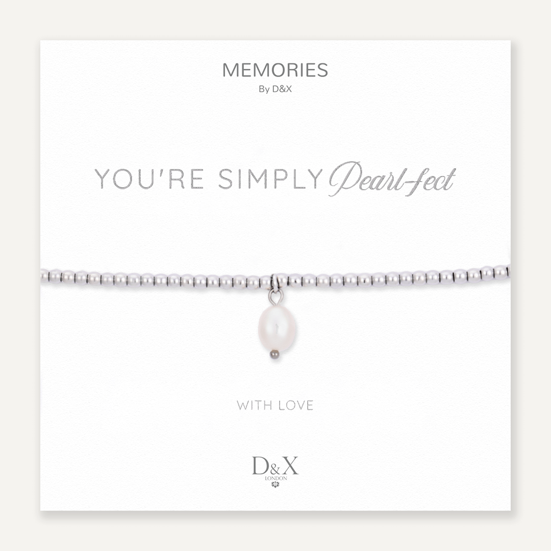 Memories: "YOU'RE SIMPLY PEARL-FECT" | Pearl Bracelet | White Gold-Plated