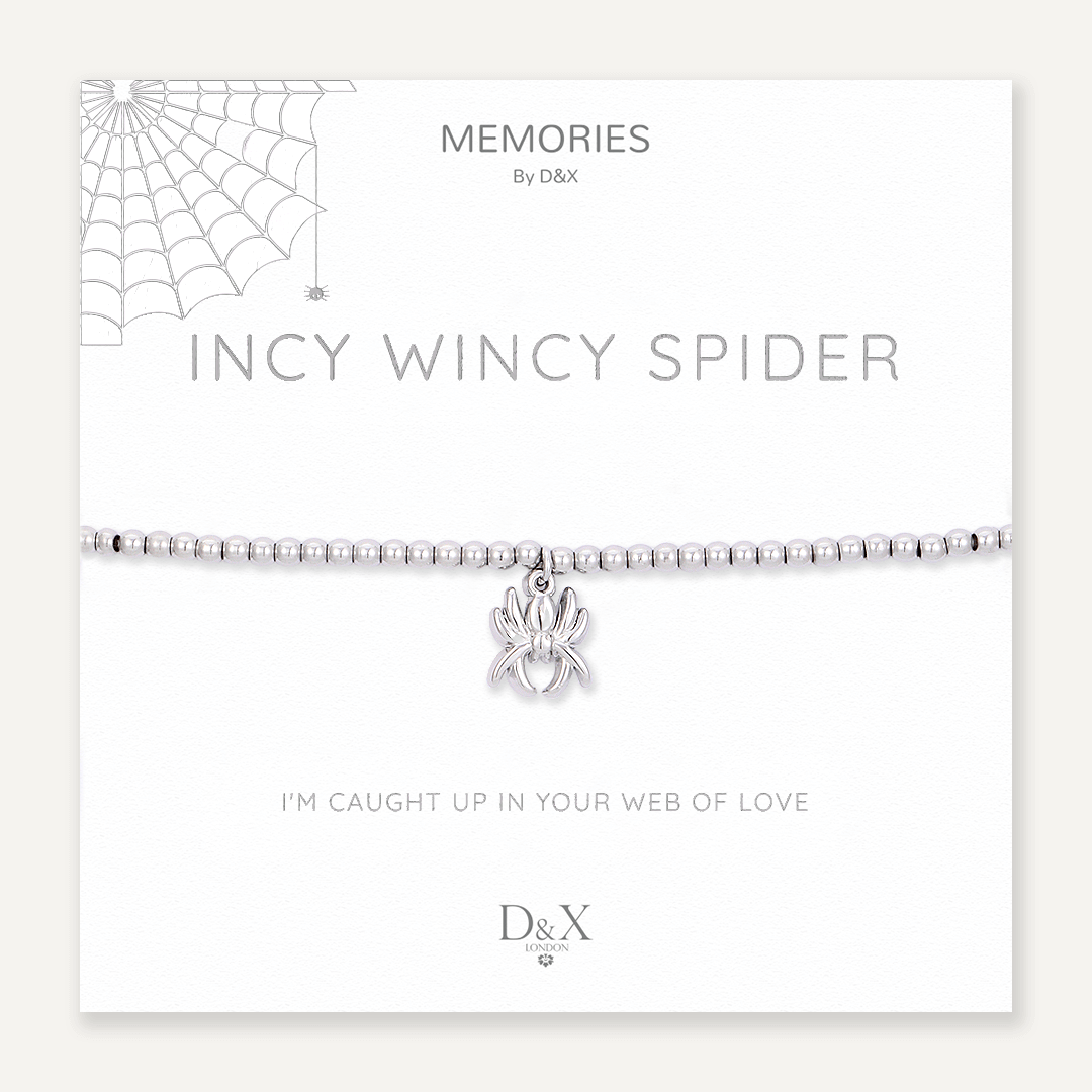 Memories: "INCY WINCY SPIDER" | Spider Bracelet | White Gold-Plated