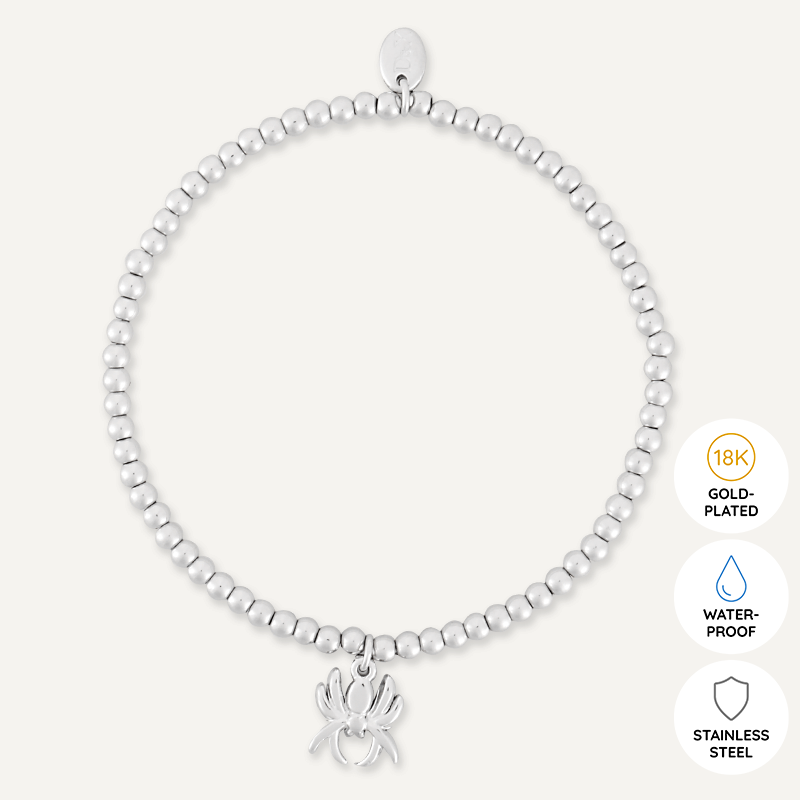 Memories: "INCY WINCY SPIDER" | Spider Bracelet | White Gold-Plated