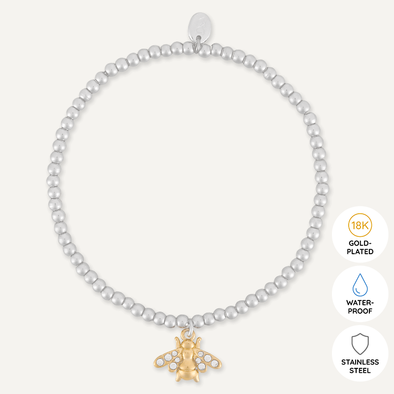 Memories: "BEE'S KNEES" | Bee Bracelet | White Gold & 18K Gold-Plated