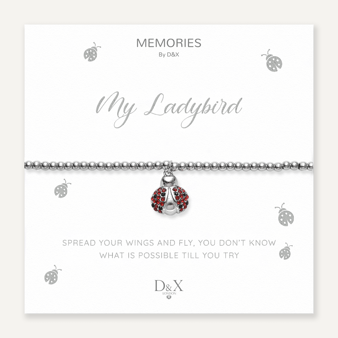 Memories: "MY LADYBIRD" | Ladybird Bracelet | White Gold-Plated