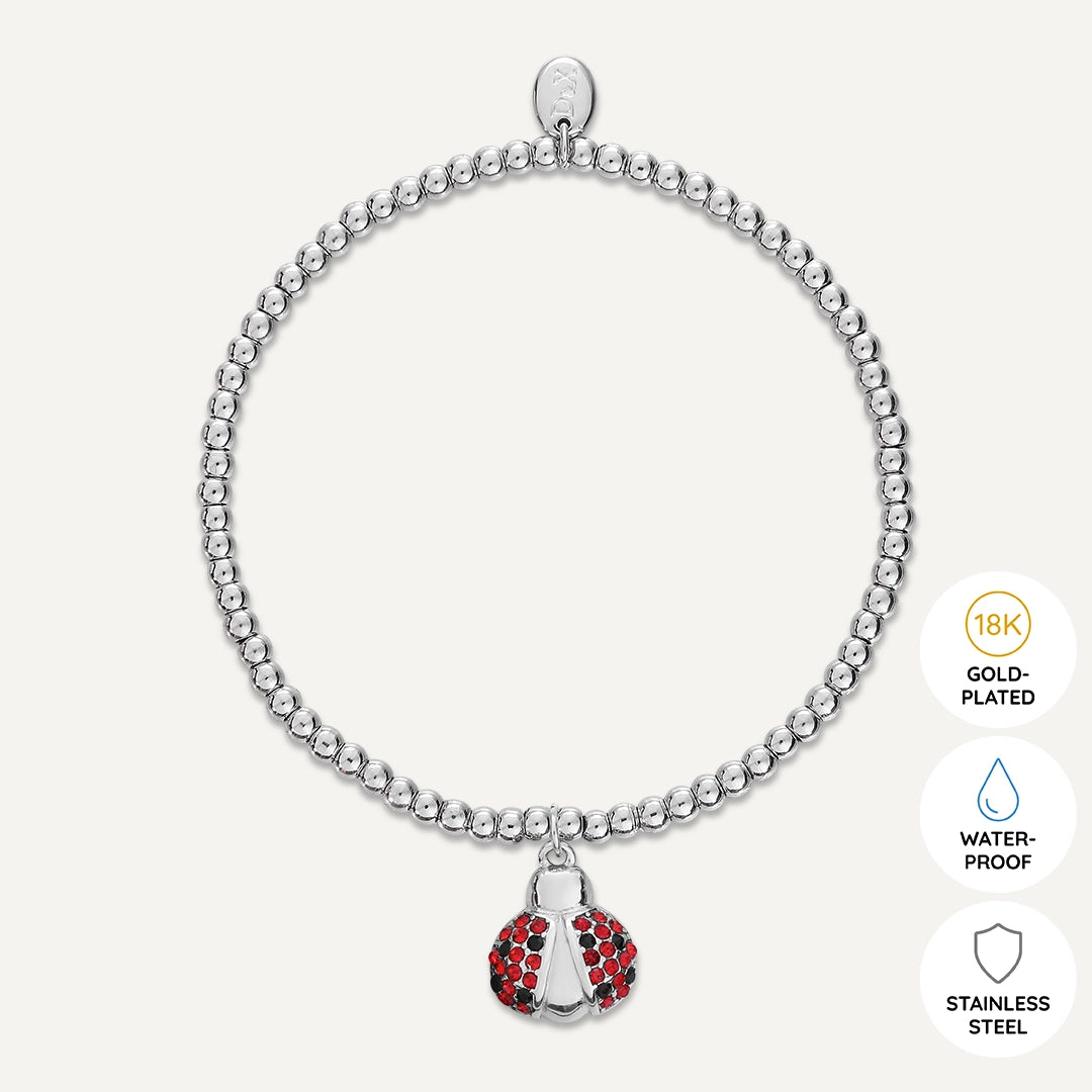 Memories: "MY LADYBIRD" | Ladybird Bracelet | White Gold-Plated