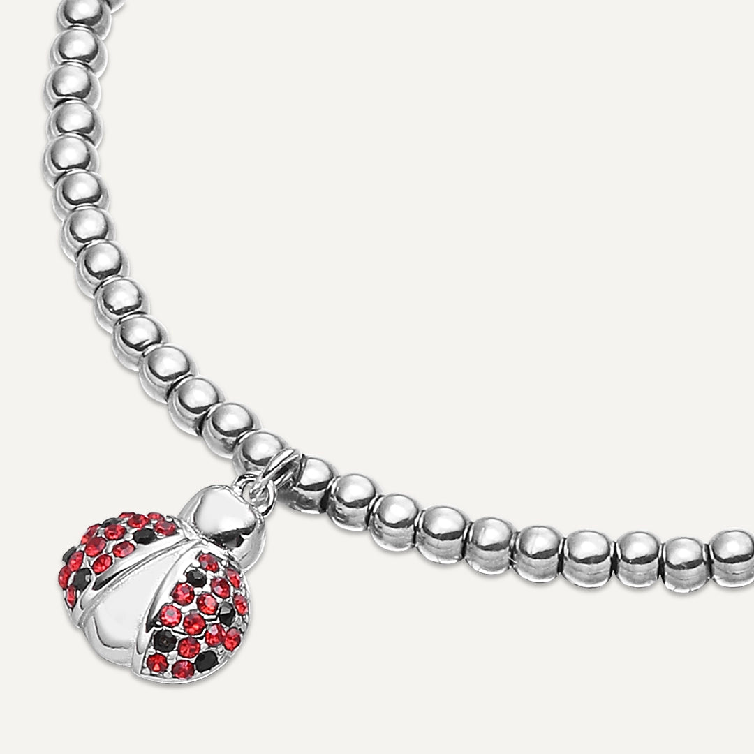 Memories: "MY LADYBIRD" | Ladybird Bracelet | White Gold-Plated