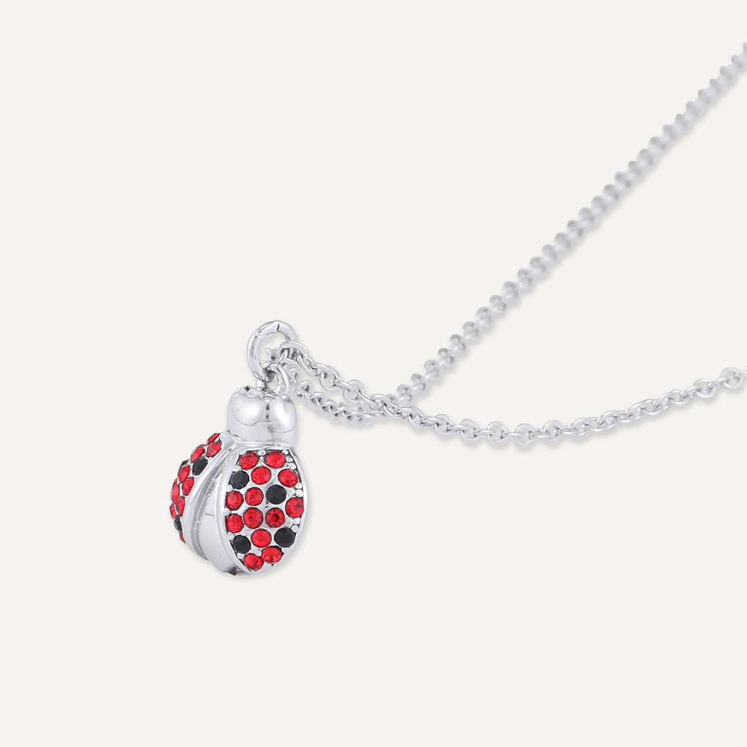 Memories: "MY LADYBIRD" | Ladybird Necklace | White Gold-Plated