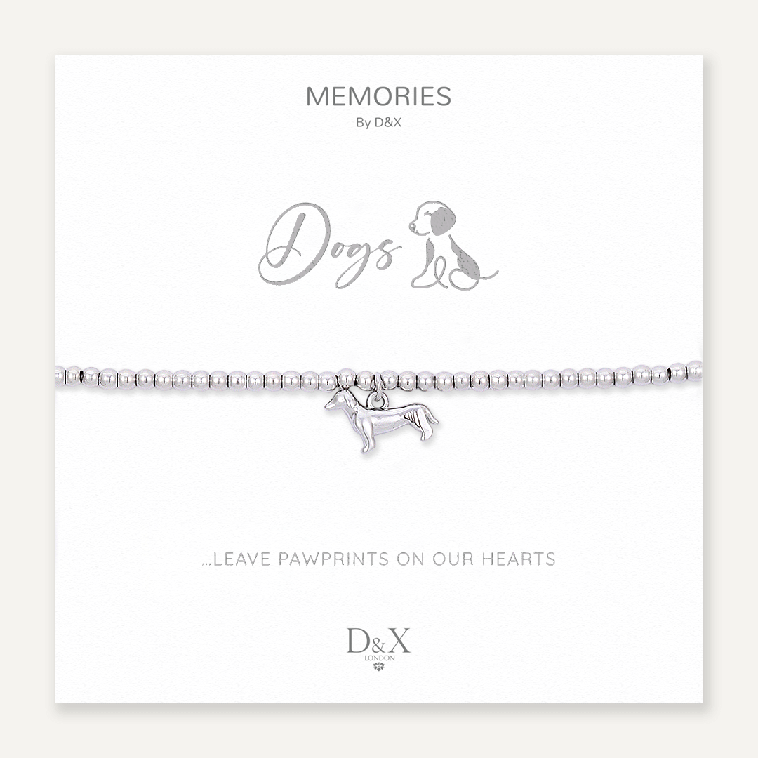 Memories: "DOGS…" | Dog Bracelet | White Gold-Plated