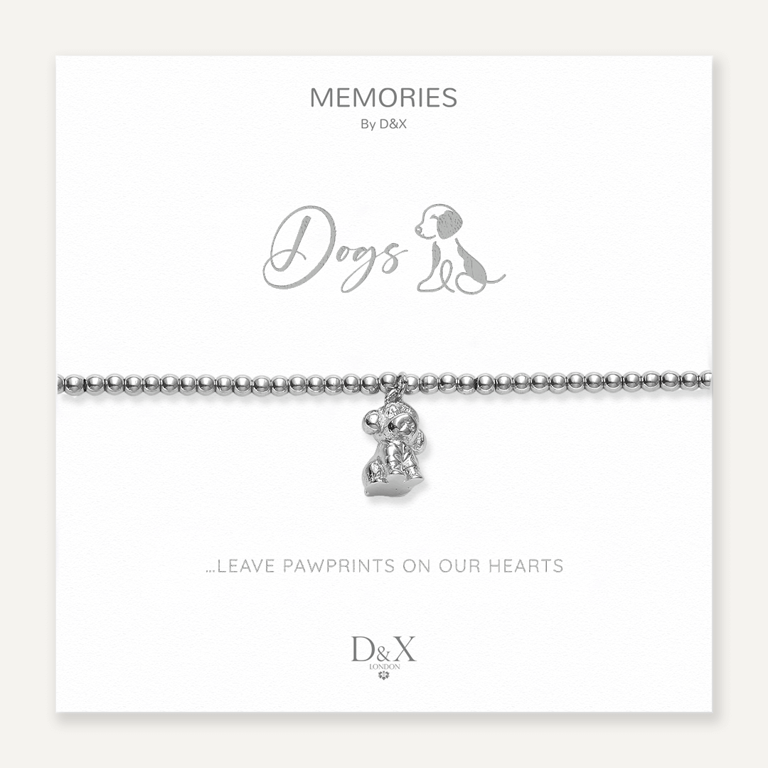Memories: "DOGS…" | Dog Bracelet | White Gold-Plated