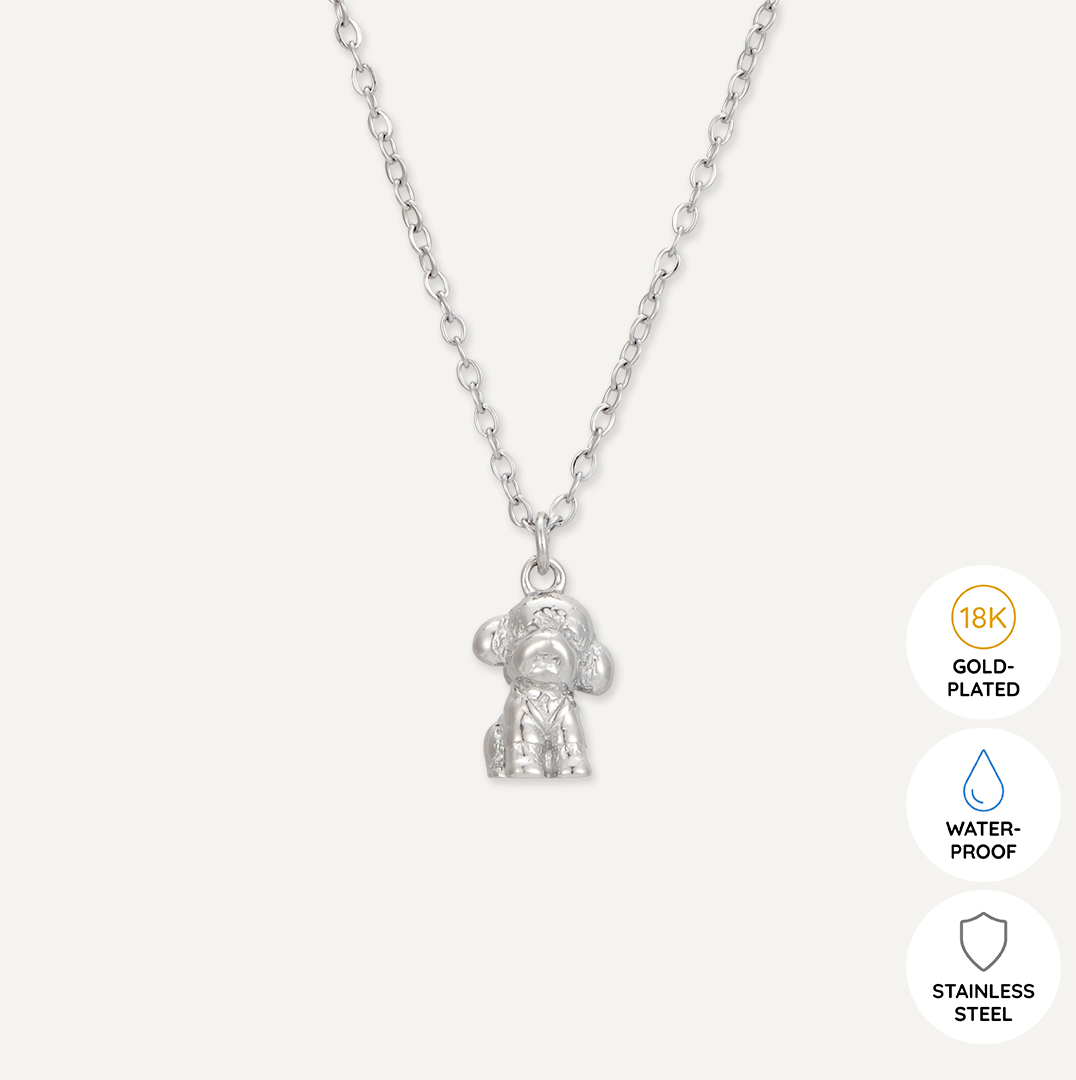 Memories: "DOGS…" | Dog Necklace | White Gold-Plated