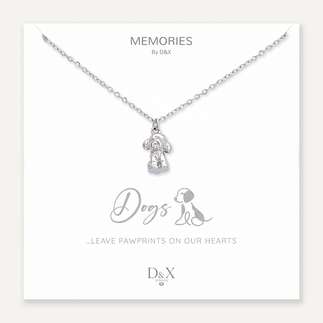 Memories: "DOGS…" | Dog Necklace | White Gold-Plated