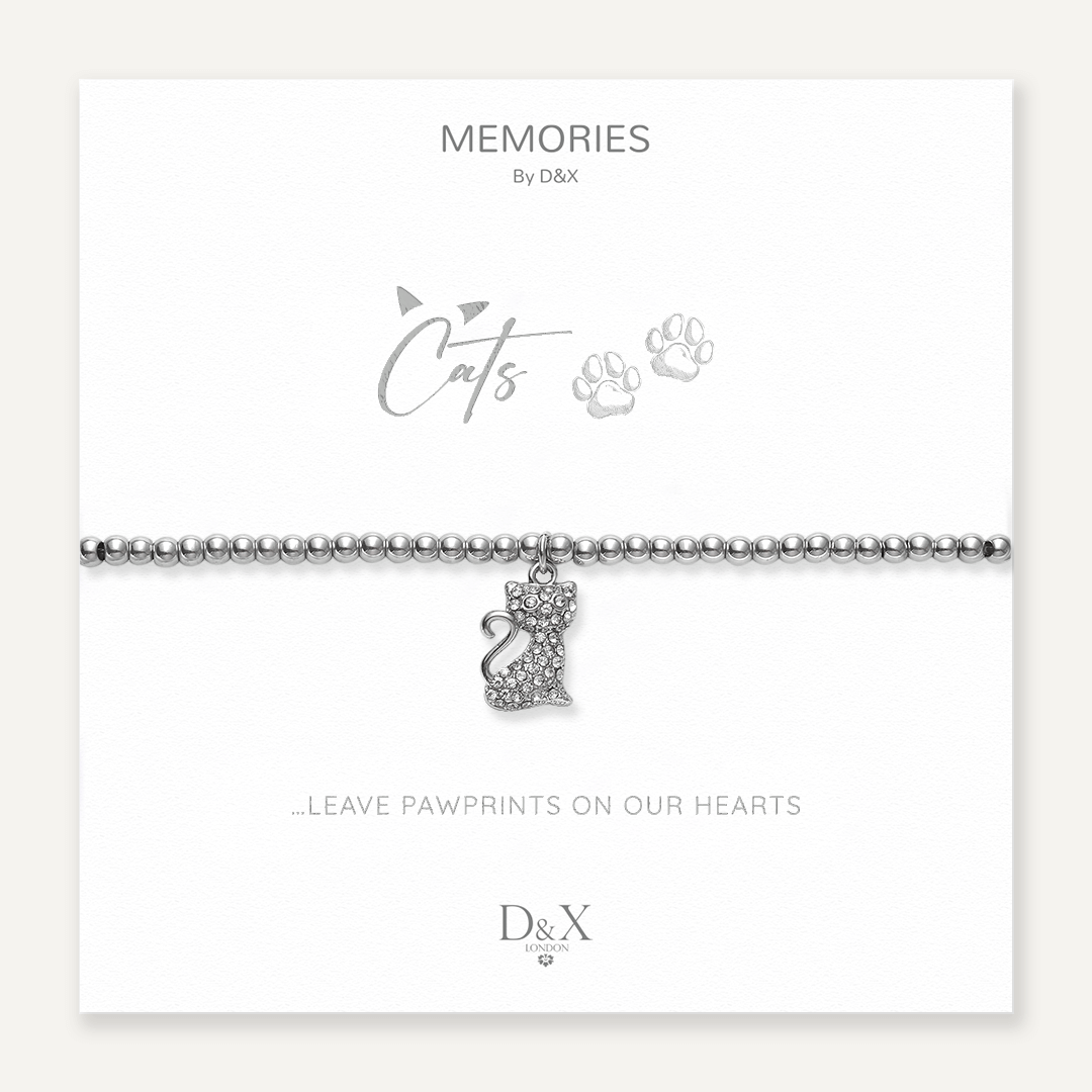 Memories: "CATS…" | Cat Bracelet | White Gold-Plated