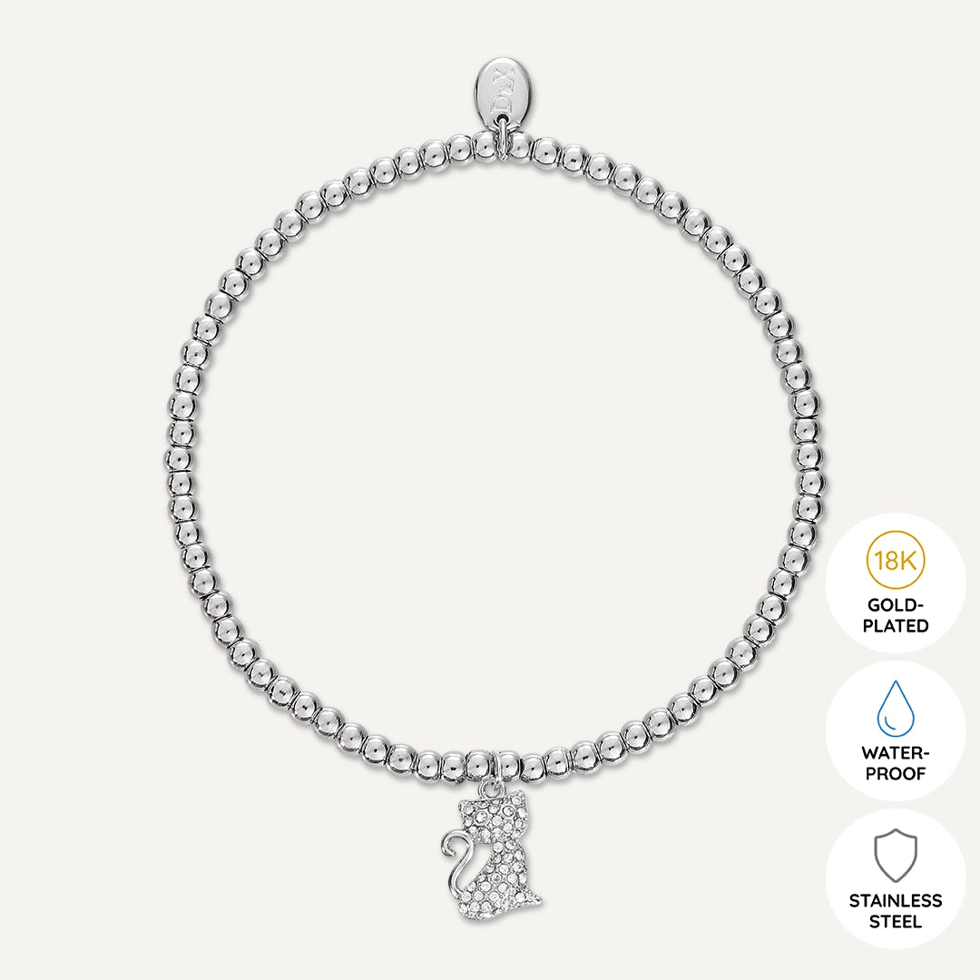 Memories: "CATS…" | Cat Bracelet | White Gold-Plated