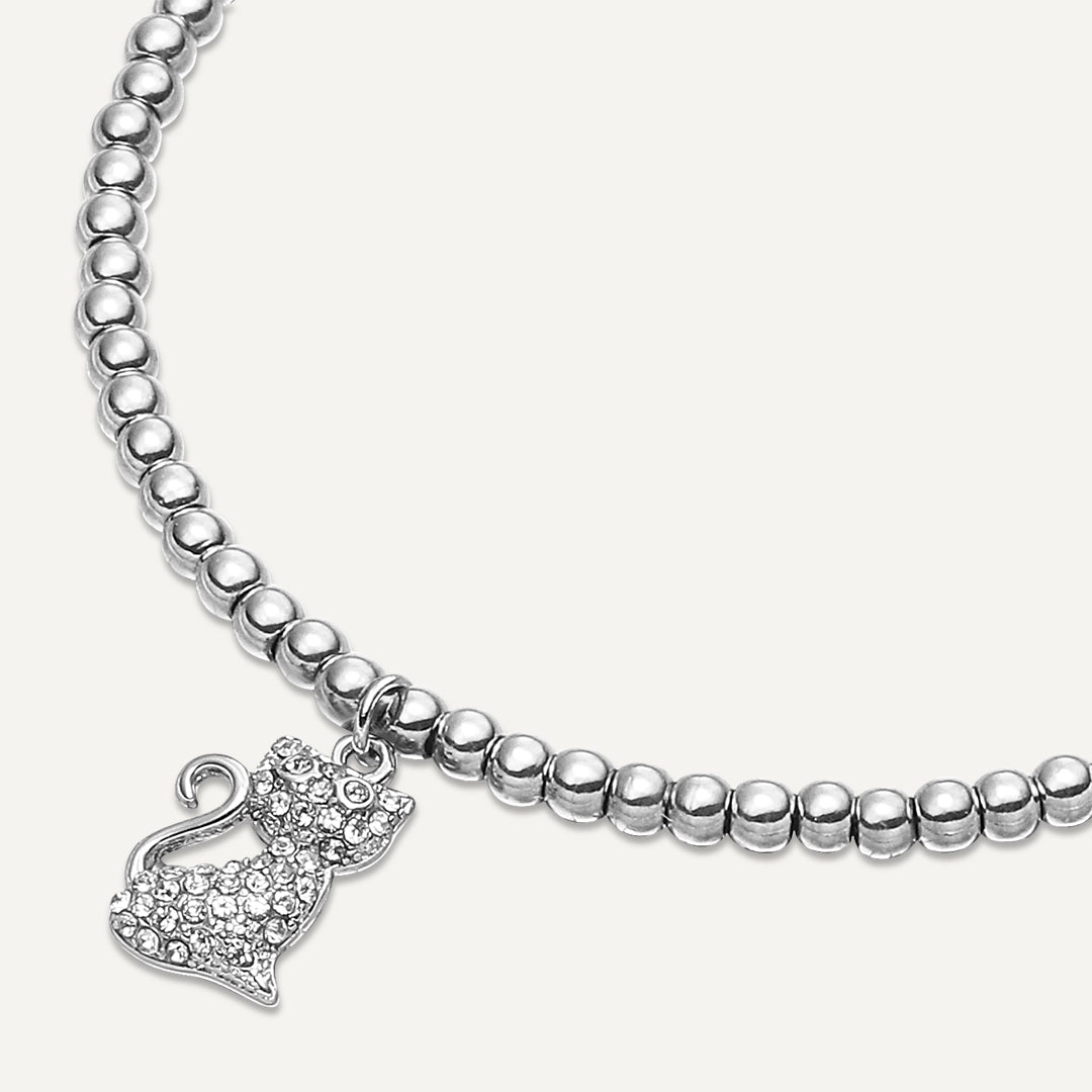Memories: "CATS…" | Cat Bracelet | White Gold-Plated