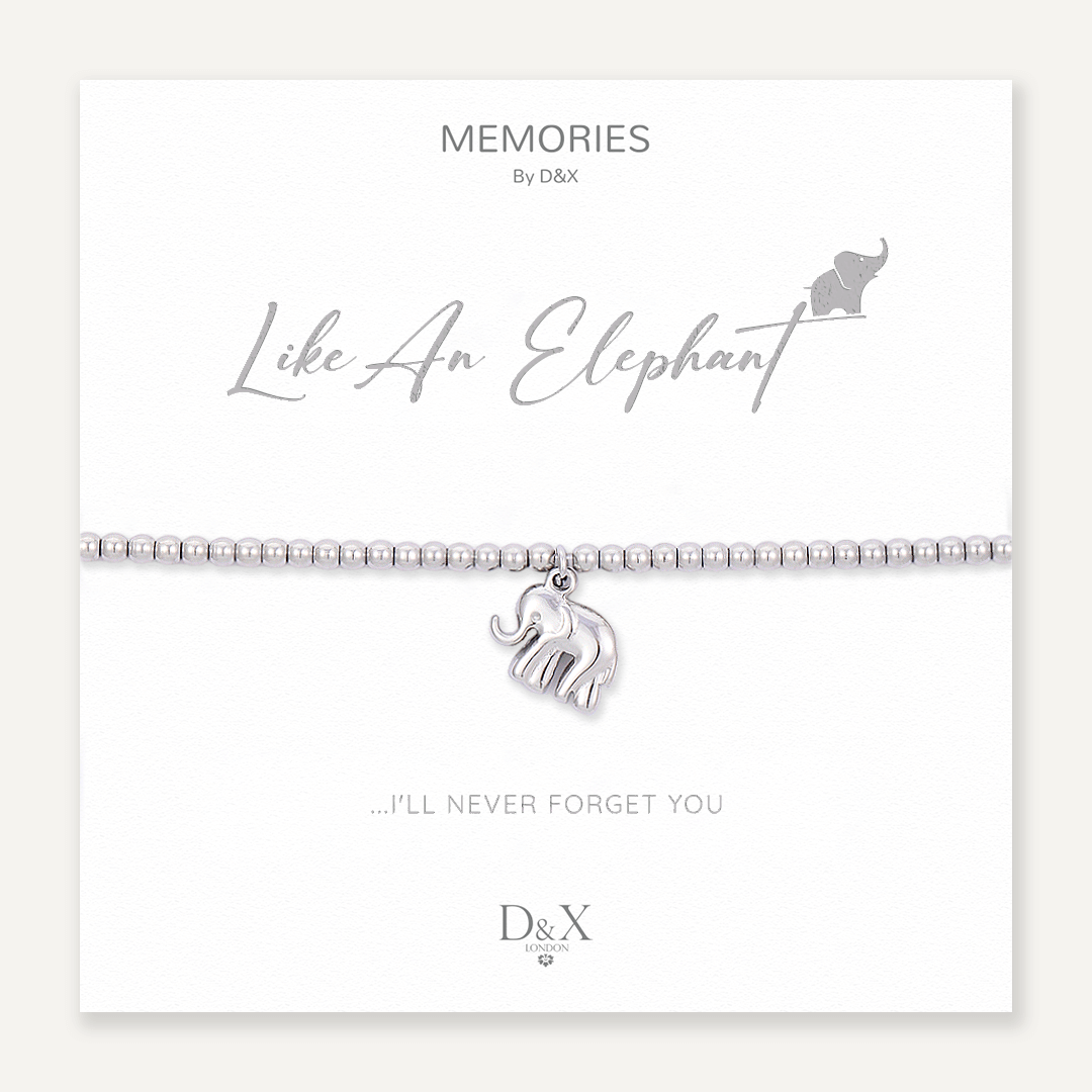 Memories: "LIKE AN ELEPHANT…" | Elephant Bracelet | White Gold-Plated