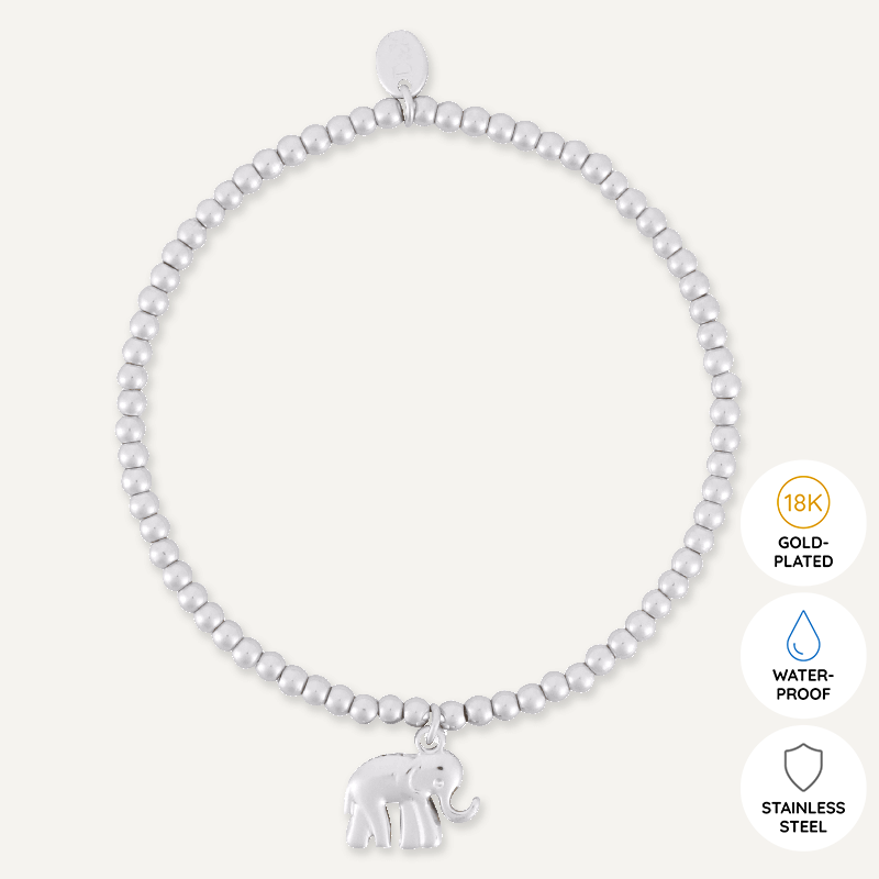 Memories: "LIKE AN ELEPHANT…" | Elephant Bracelet | White Gold-Plated