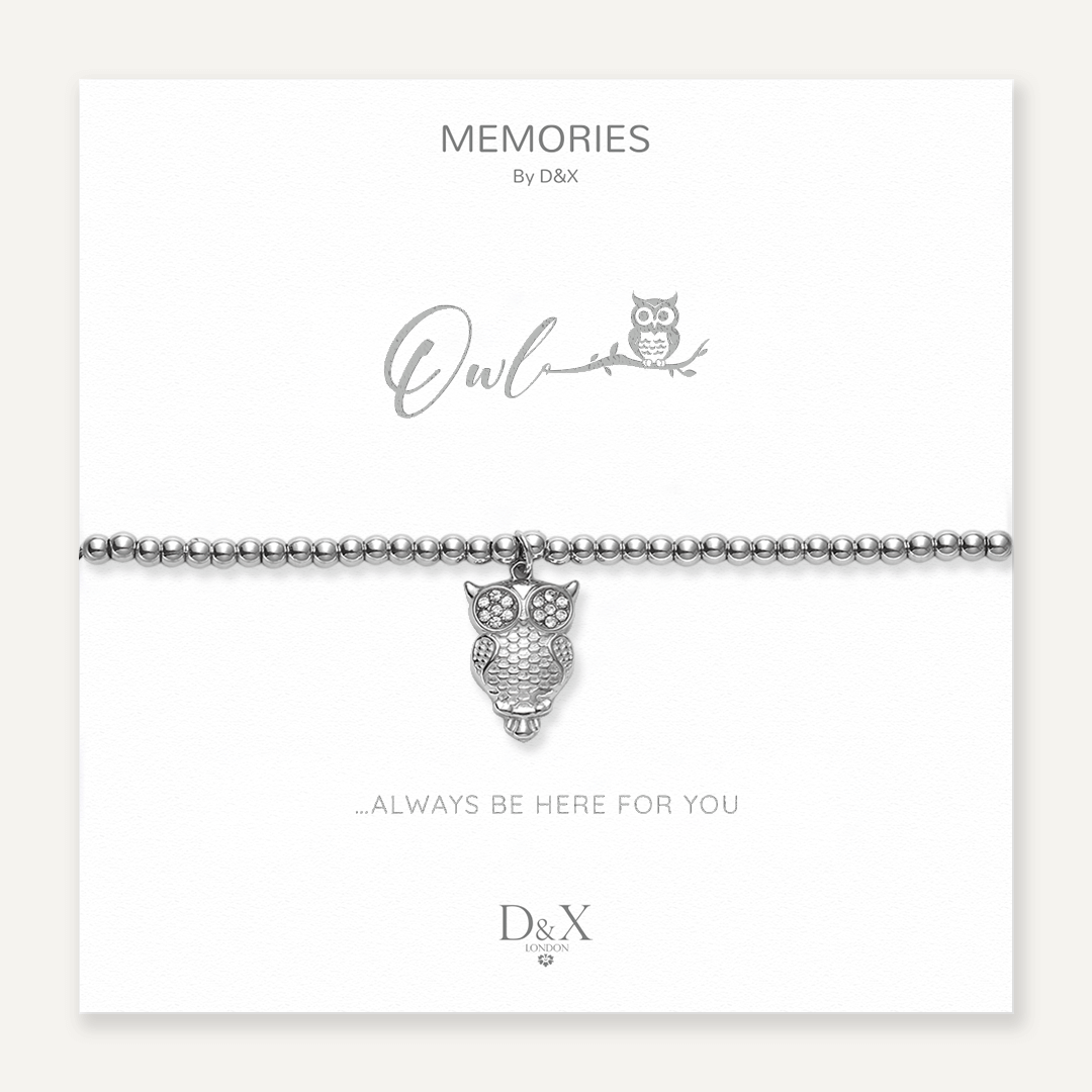 Memories: "OWL…" | Owl Bracelet | White Gold-Plated
