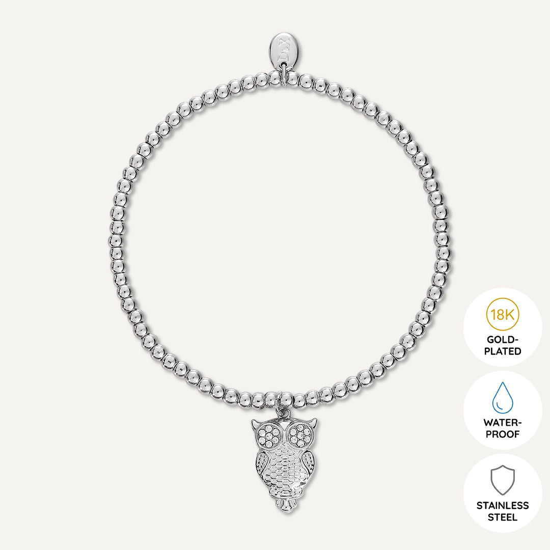 Memories: "OWL…" | Owl Bracelet | White Gold-Plated
