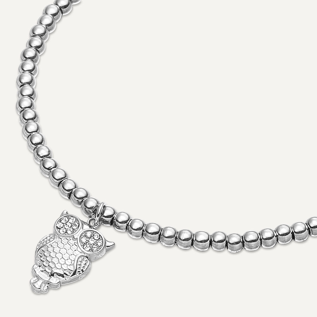Memories: "OWL…" | Owl Bracelet | White Gold-Plated