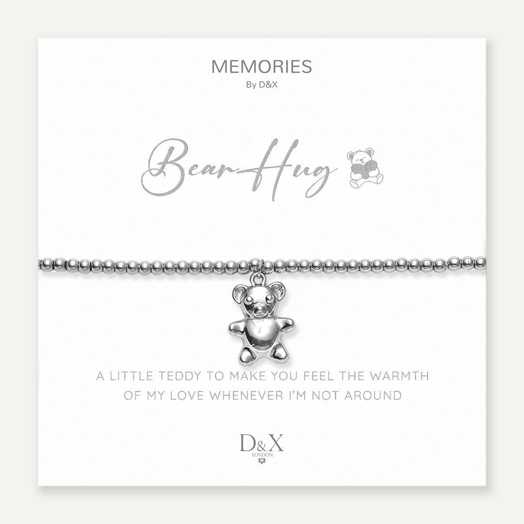 Memories: "BEAR HUG" | Bear Bracelet | White Gold-Plated