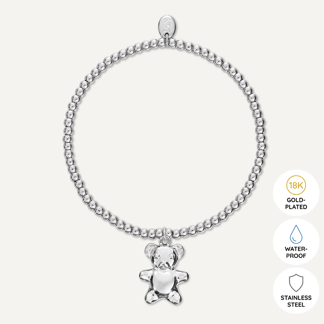 Memories: "BEAR HUG" | Bear Bracelet | White Gold-Plated