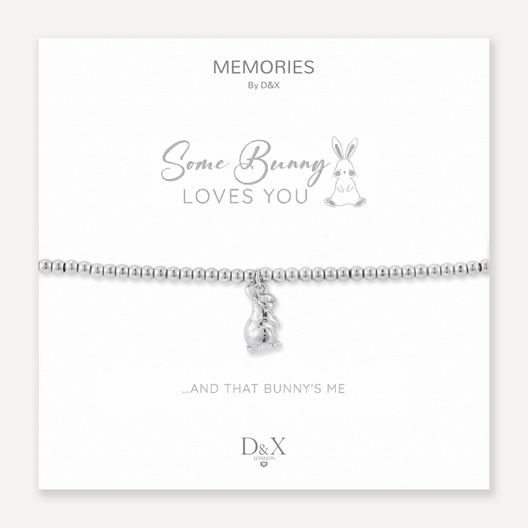 Memories: "SOME BUNNY LOVES YOU…" | Rabbit Bracelet | White Gold-Plated