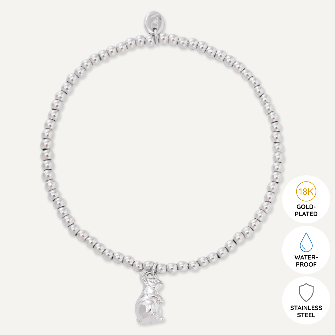 Memories: "SOME BUNNY LOVES YOU…" | Rabbit Bracelet | White Gold-Plated