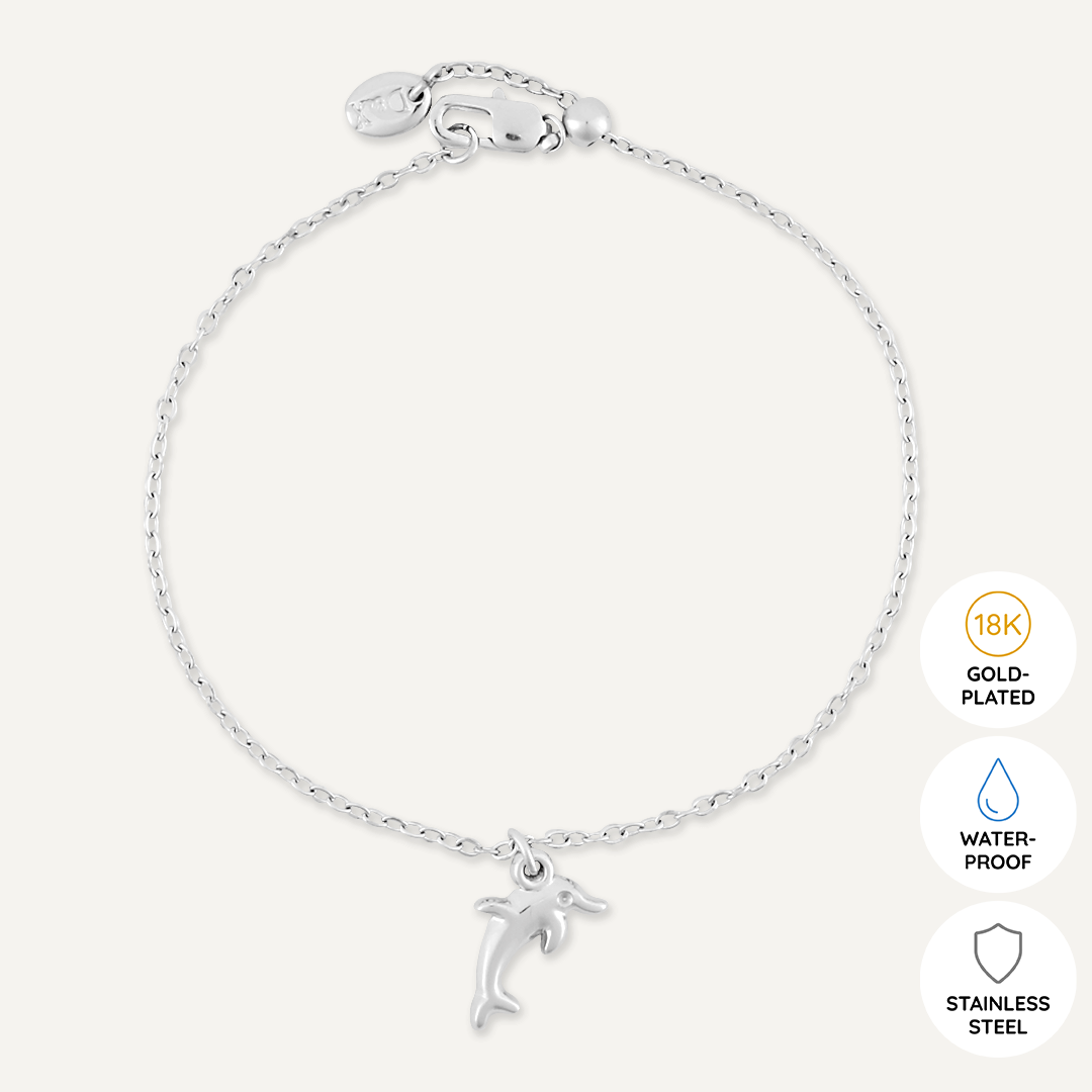 Memories: "DOLPHINITELY…" | Dolphin Bracelet | White Gold-Plated