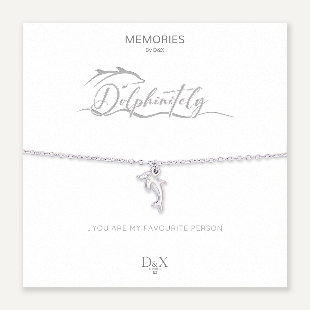 Memories: "DOLPHINITELY…" | Dolphin Bracelet | White Gold-Plated