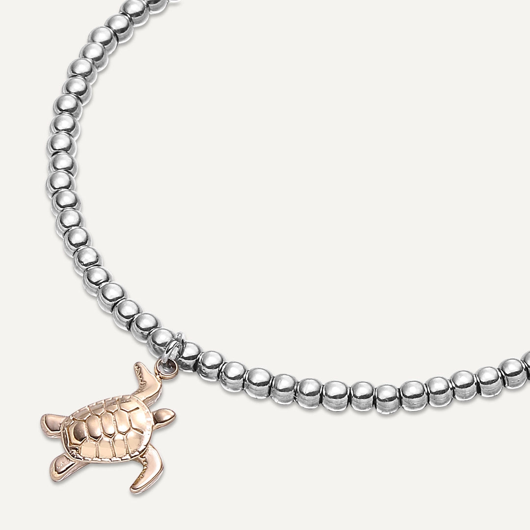 Memories: "YOU'RE TURTLEY AWESOME" | Turtle Bracelet | White Gold & 18K Gold-Plated