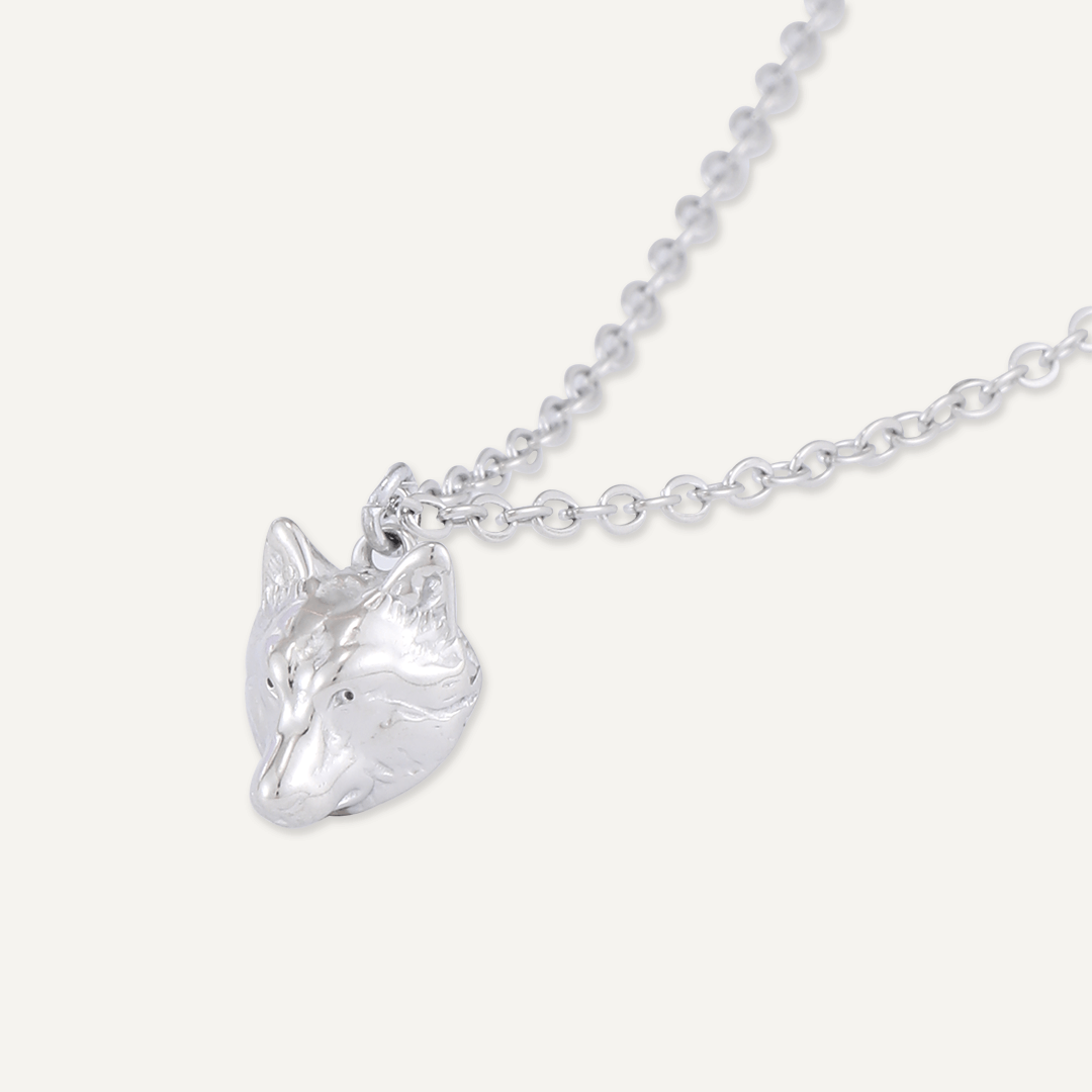 Memories: "HOWL…" | Wolf Necklace | White Gold-Plated