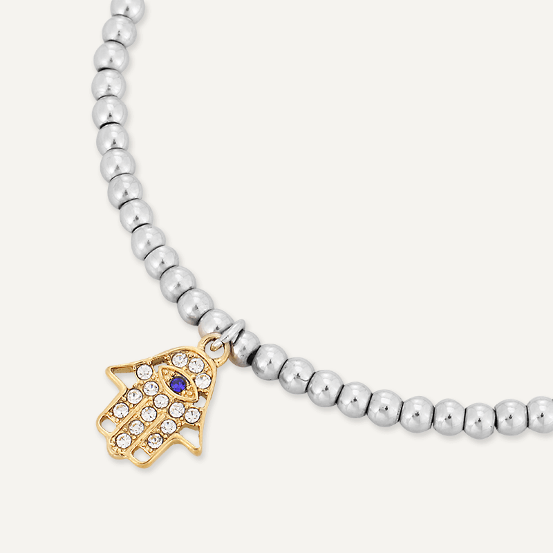 Memories: "HAMSA" | Hamsa Bracelet | White Gold & 18K Gold-Plated