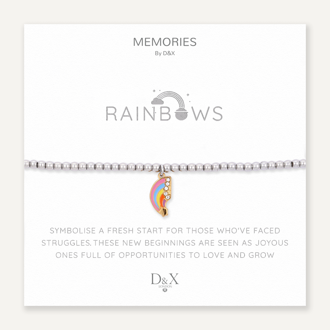 Memories: "RAINBOWS" | Rainbow Bracelet | White Gold-Plated | Multi-Colour