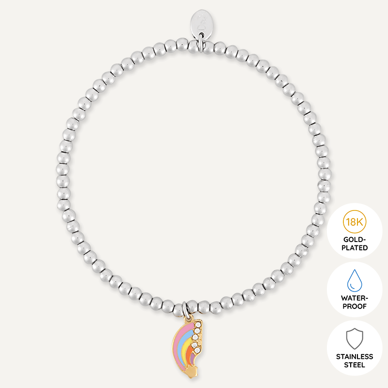 Memories: "RAINBOWS" | Rainbow Bracelet | White Gold-Plated | Multi-Colour