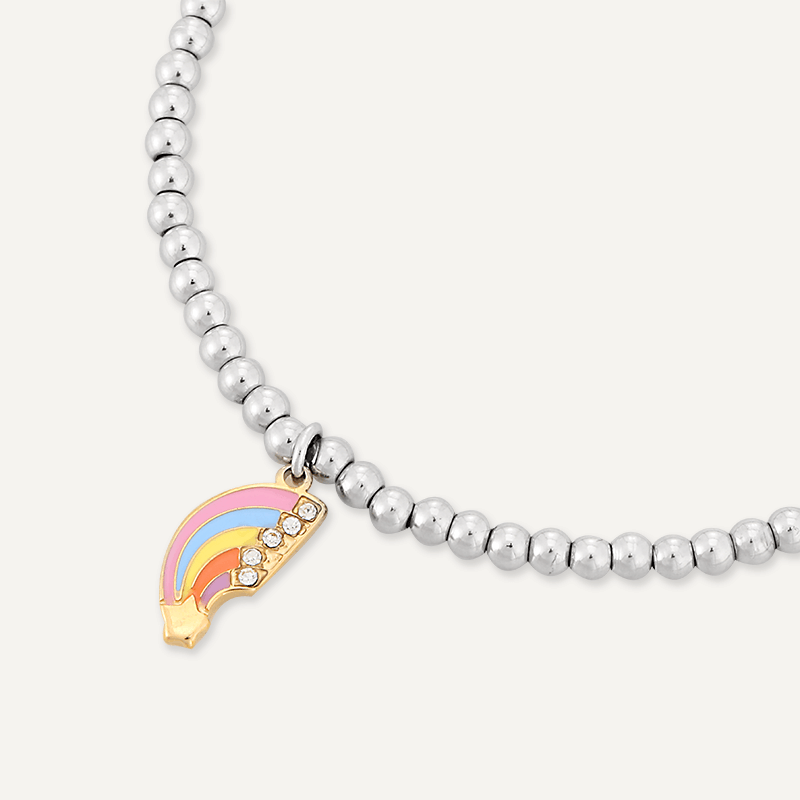 Memories: "RAINBOWS" | Rainbow Bracelet | White Gold-Plated | Multi-Colour