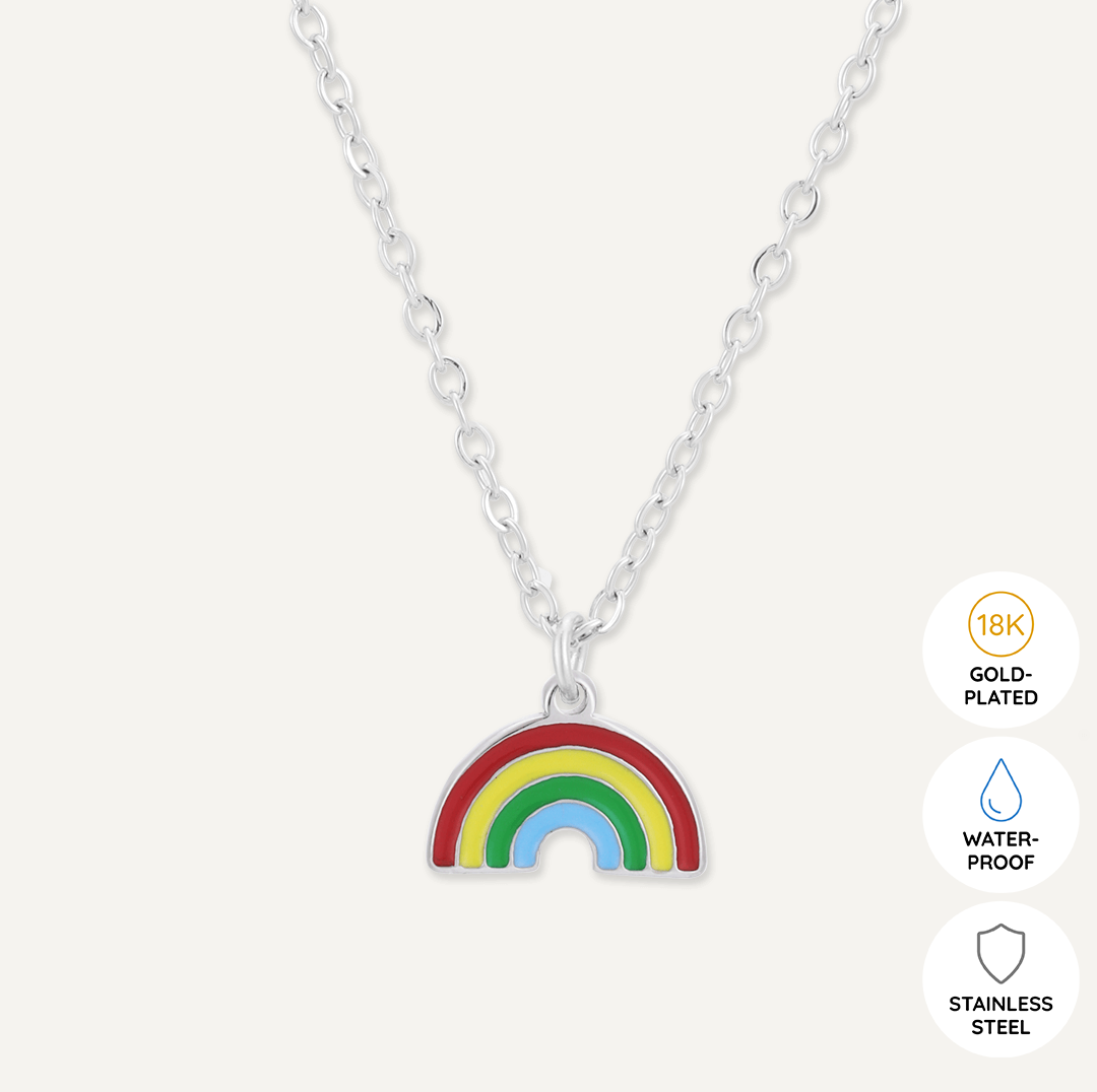 Memories: "RAINBOWS" | Rainbow Necklace | White Gold-Plated | Multi-Colour