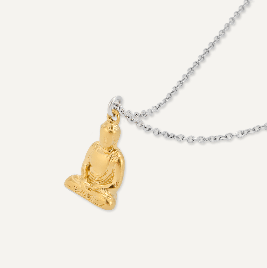 Memories: "NAMASTE" | Namaste Necklace | White Gold & 18K Gold-Plated