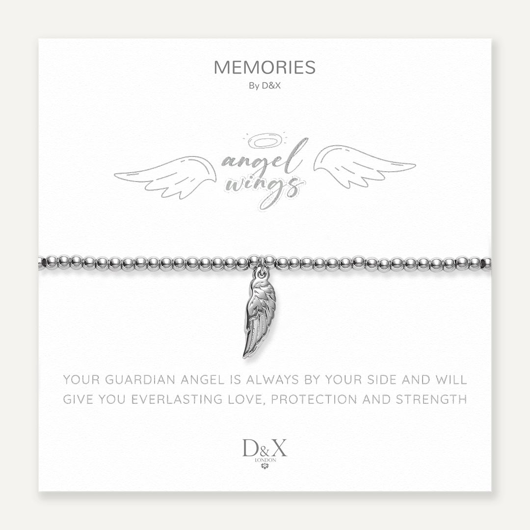 Memories: "ANGEL WINGS" | Angel Wing Bracelet | White Gold-Plated