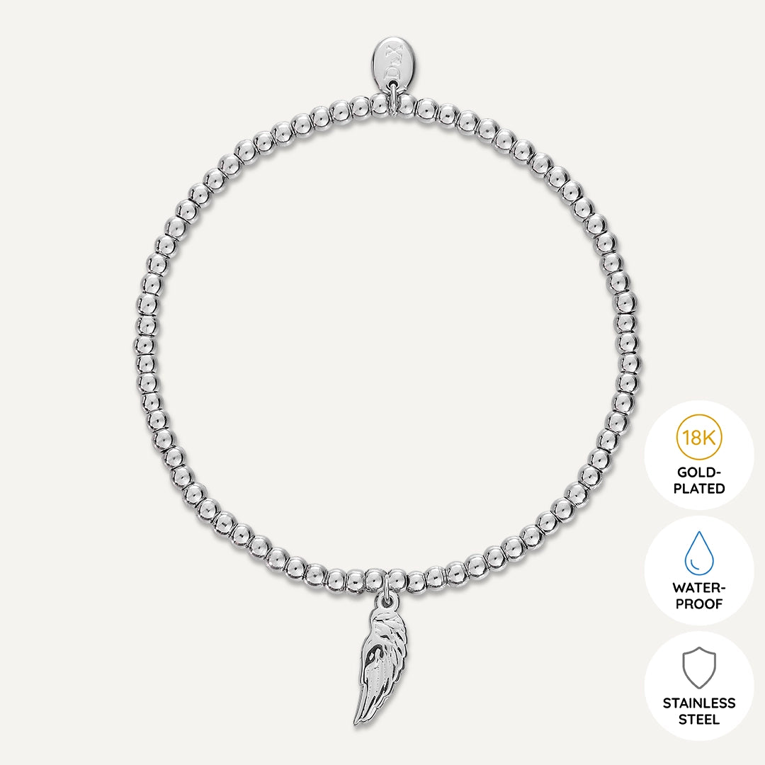 Memories: "ANGEL WINGS" | Angel Wing Bracelet | White Gold-Plated
