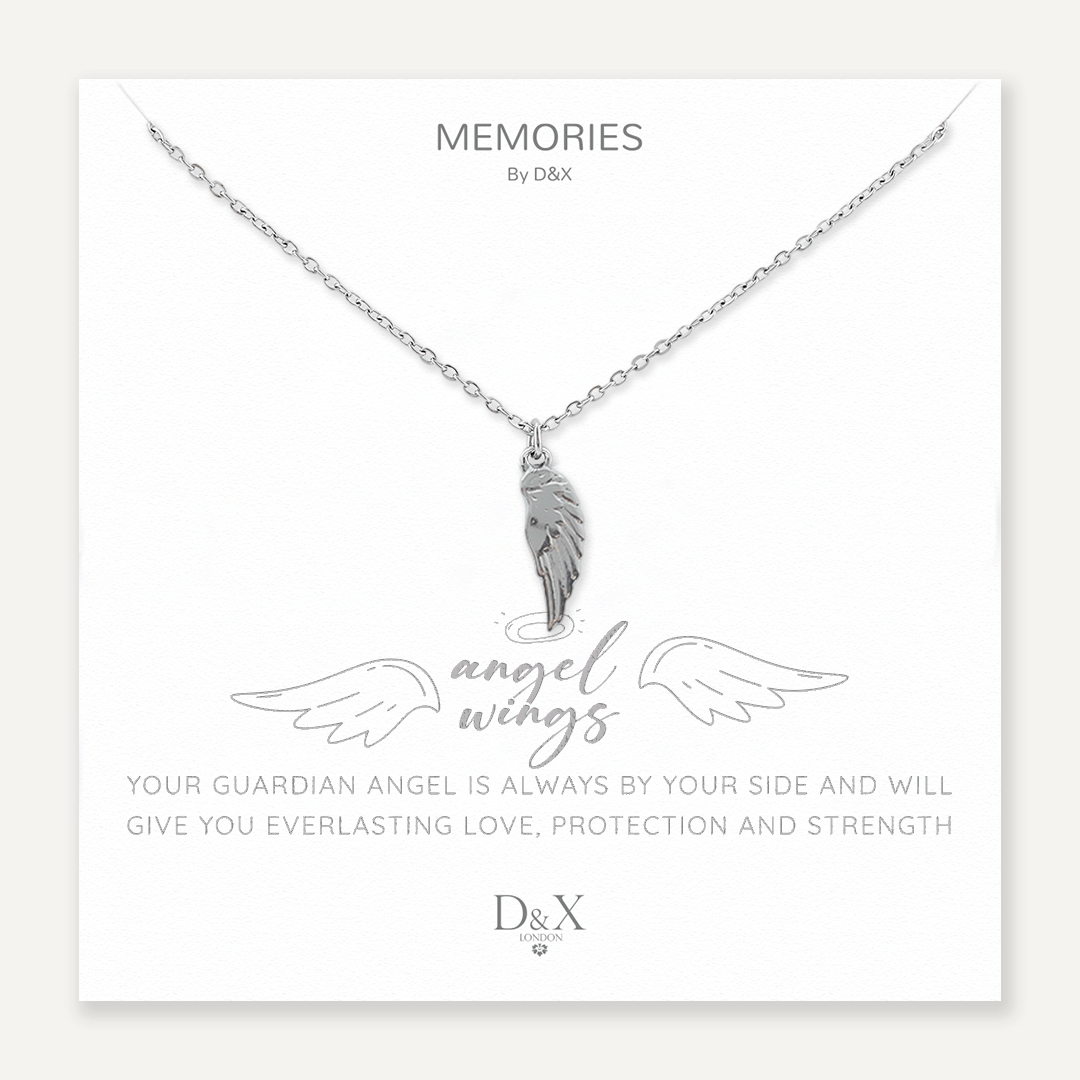 Memories: "ANGEL WINGS" | Angel Wing Necklace | White Gold-Plated