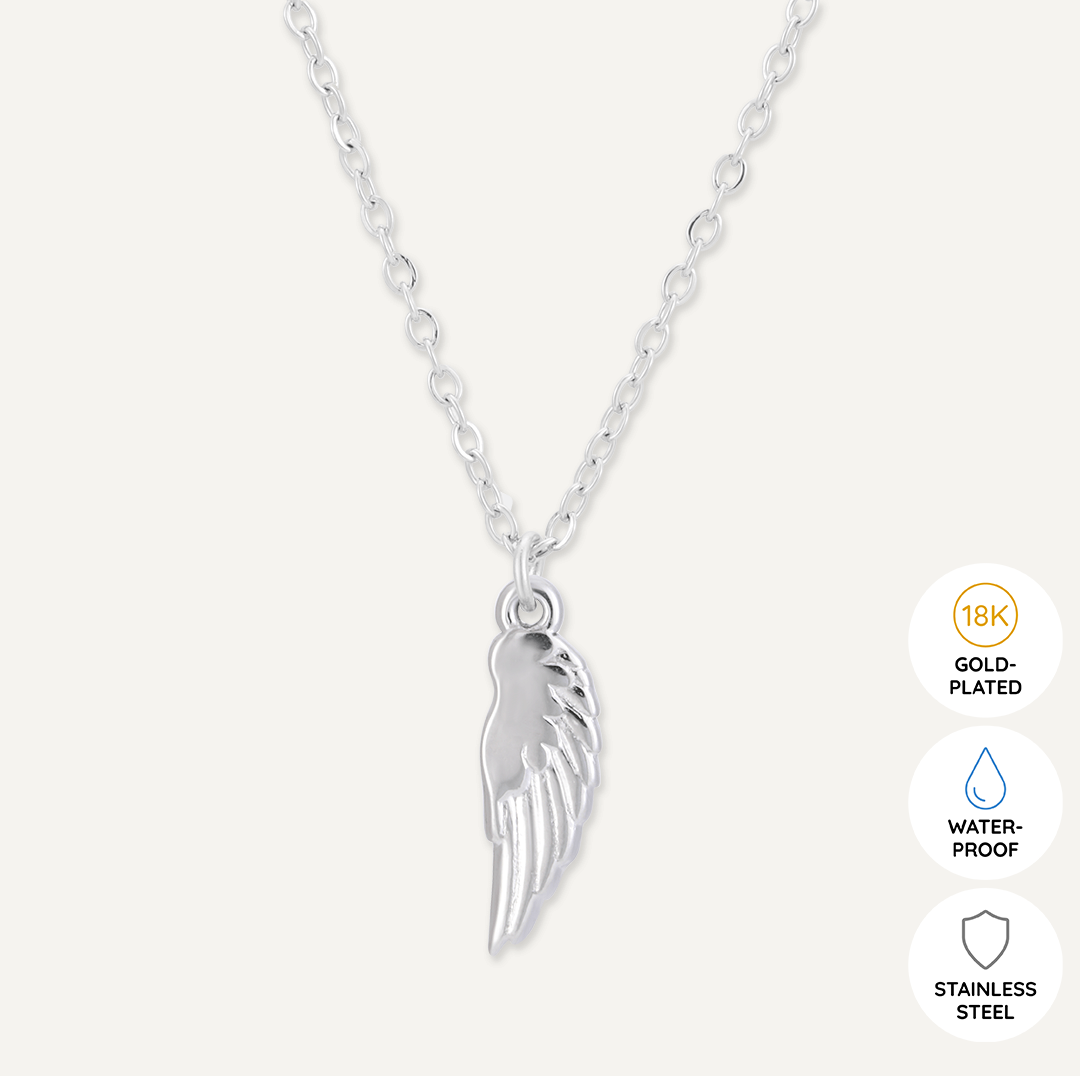 Memories: "ANGEL WINGS" | Angel Wing Necklace | White Gold-Plated