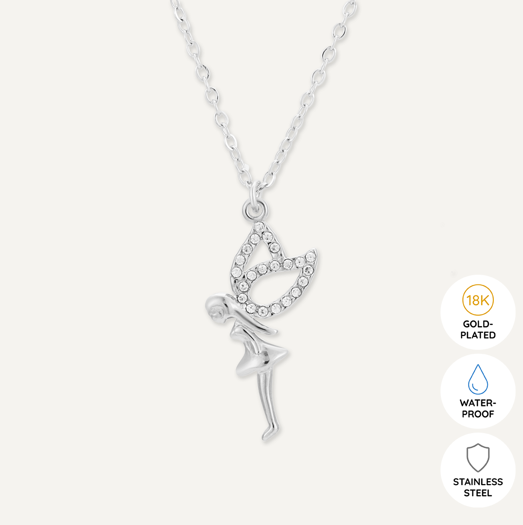 Memories: "FAIRY DUST" | Fairy Necklace | White Gold-Plated