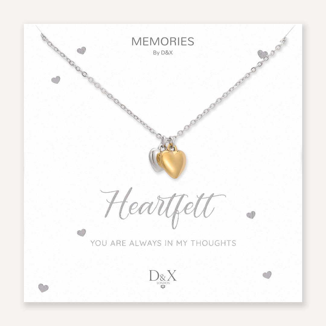 Memories: "HEARTFELT" | Heart Necklace | White Gold & 18K Gold-Plated